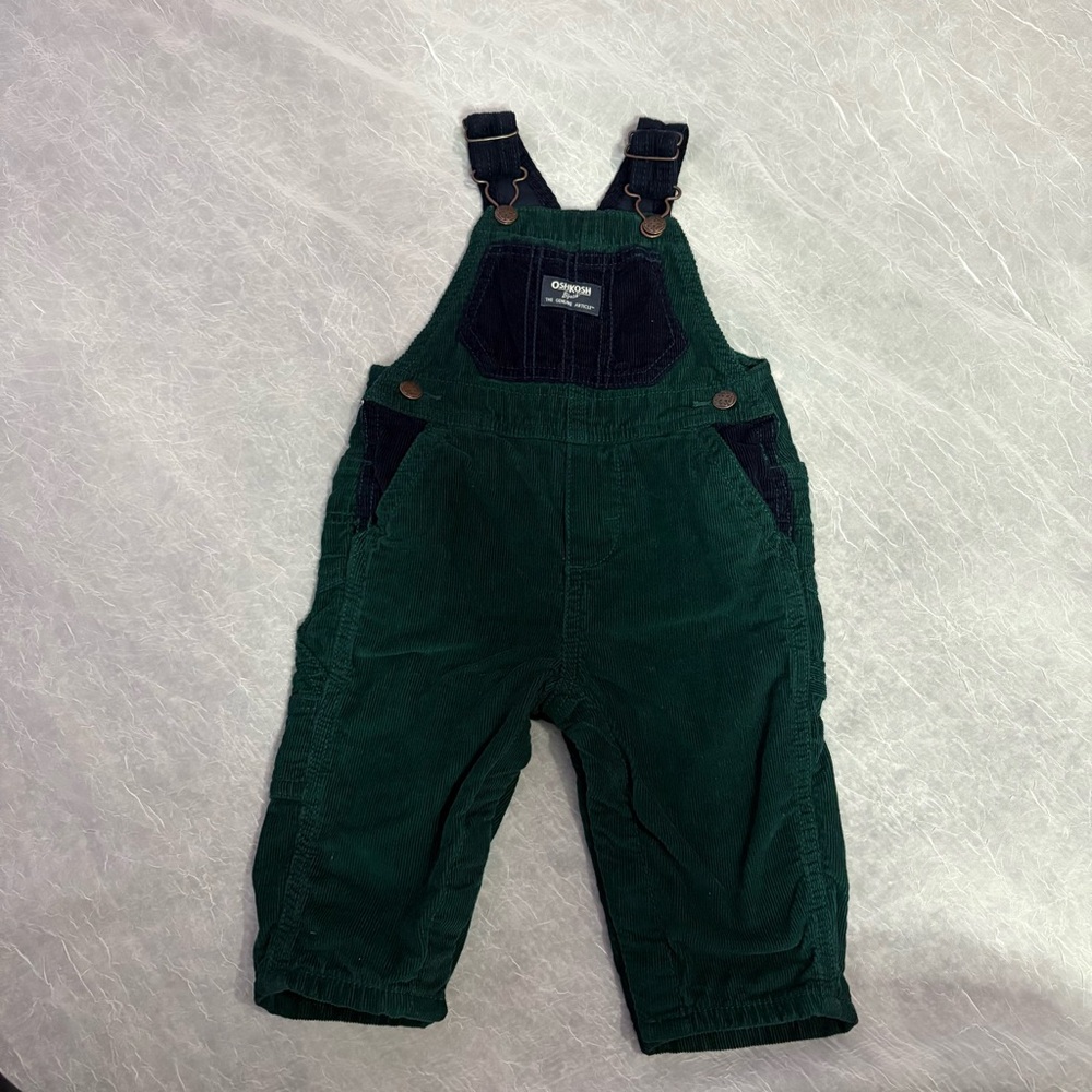 OshKosh B'gosh Dark Green Corduroy Overalls - Picture 2 of 4